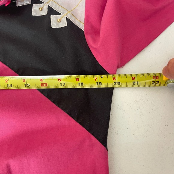 VTG Wrangler Western Pink Black Embellished Long Sleeve button up cowgirl rodeo - Picture 6 of 7